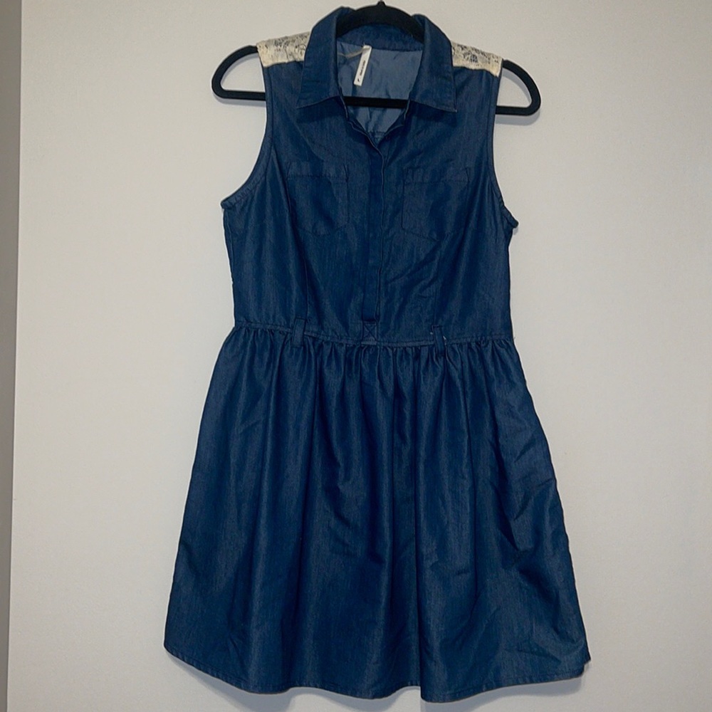Live 4 truth Jean sleeveless dress with partial lace back